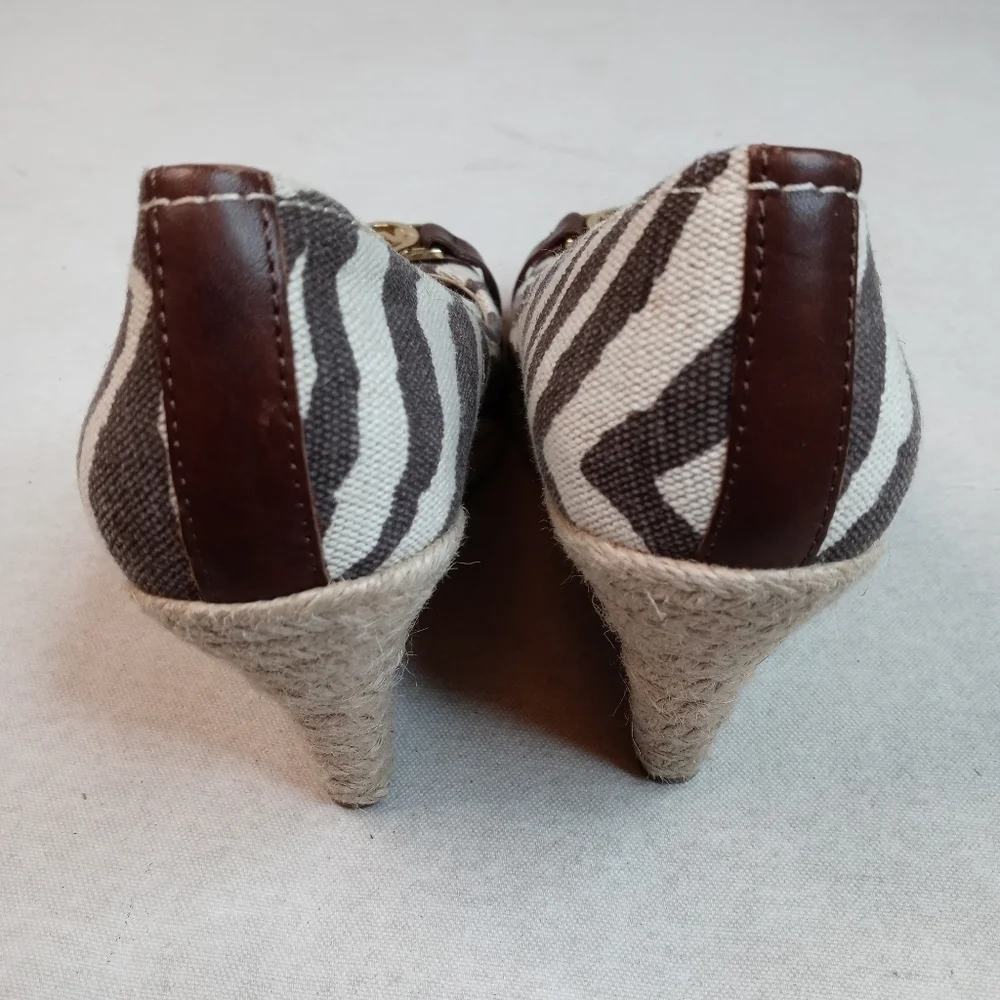 Michael Kors Zebra Print Wedge Platform Espadrille